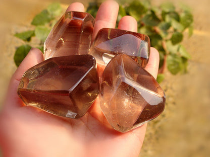 Natural Large Tea Crystal Energy Stone Root Chakra