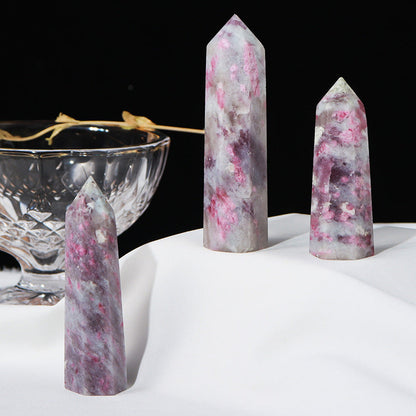 Plum Blossom Tourmaline Rough Stone Tower