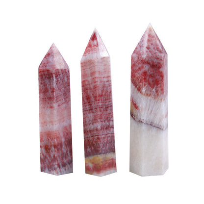 Natural Crystal Tower Red Jasper Single Point Hexagonal Tower