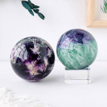 Feather Fluorite Sphere