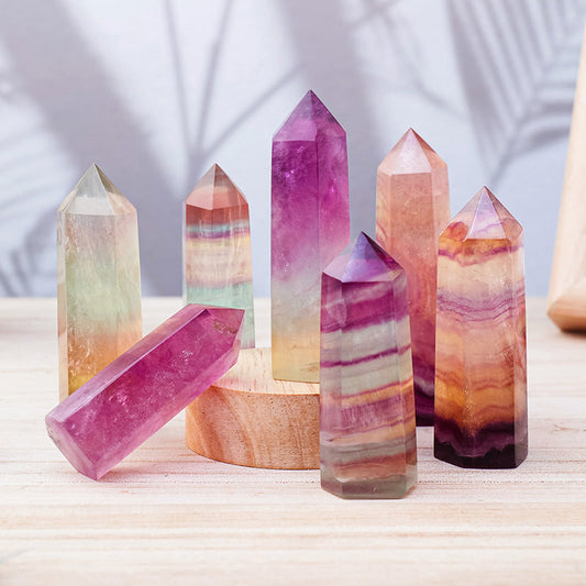 Rainbow Fluorite Crystal Tower