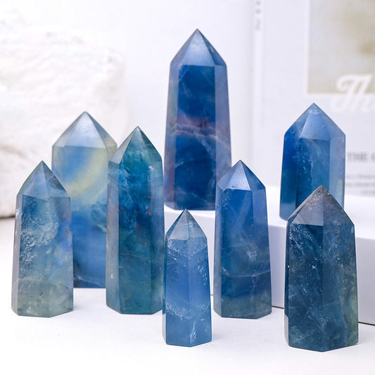 Blue Fluorite Energy Crystal Tower