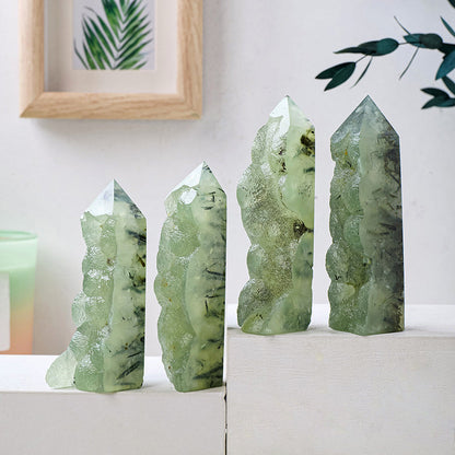 Natural Crystal Graptolite Four-Sided Tower