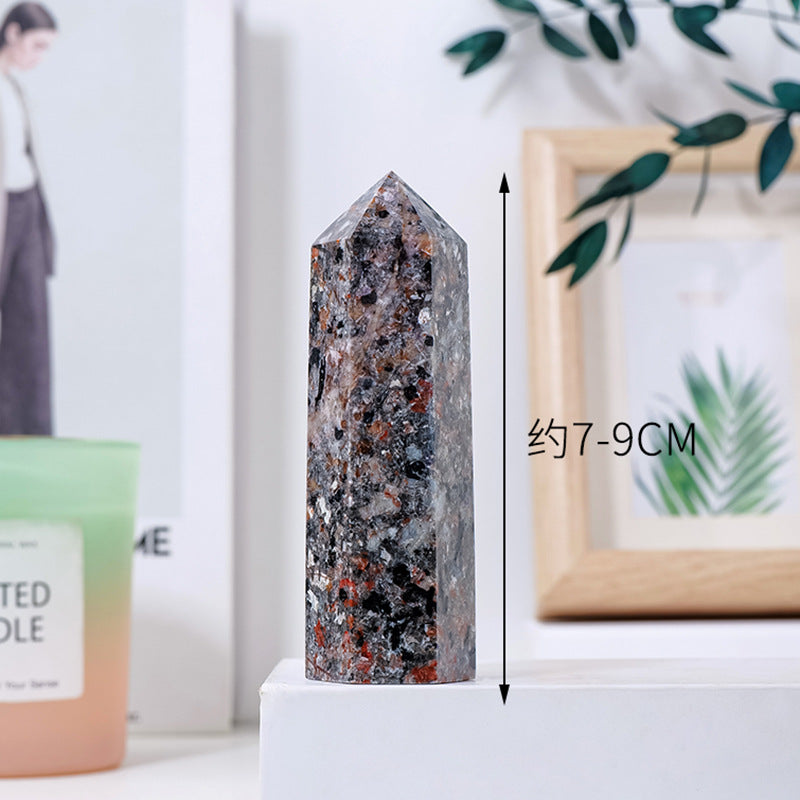 Natural Crystal Flame Stone Hexagonal Tower