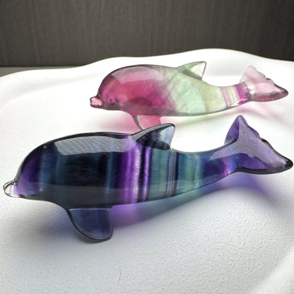 Natural Rainbow Fluorite Dolphin