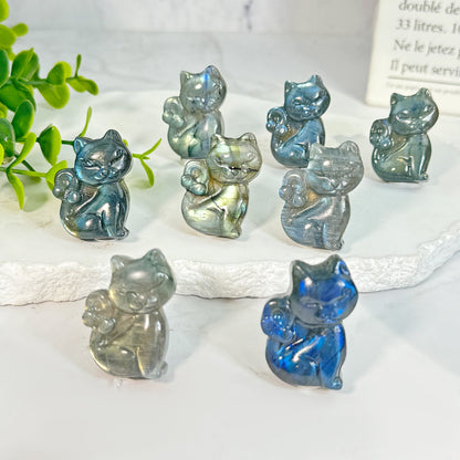 Labradorite Purple Yellow Blue Light Cute Cat