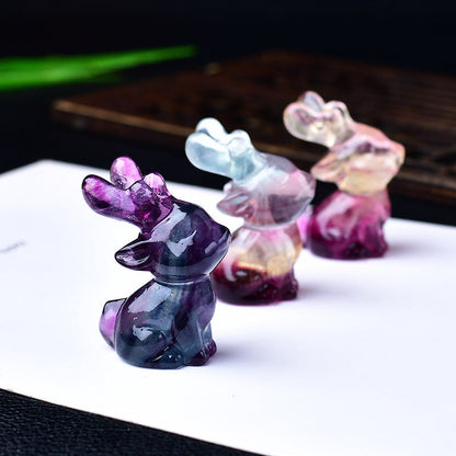 Natural Rainbow Fluorite Deer