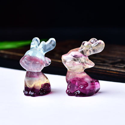 Natural Rainbow Fluorite Deer