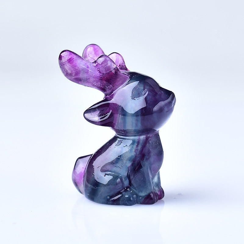 Natural Rainbow Fluorite Deer